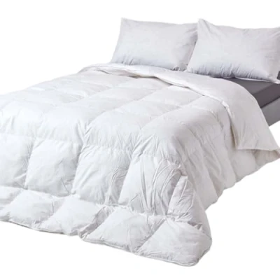 Afbeelding van HOMESCAPES Luxe witte ganzenveren en dons 10,5 tog dubbel dekbed RDS gecertificeerd 100% katoen Anti huisstofmijt donsbestendige stof allergeen Wasbaar thuis Winter Quilt