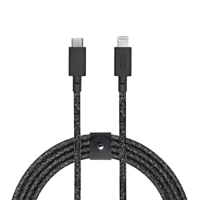 Afbeelding van Native Union Riemkabel XL 10ft Ultra sterke versterkte duurzame USB C naar Lightning [MFi gecertificeerd] oplaadkabel met lederen band compatibel iPhone 14, 13 en eerder (Cosmo)
