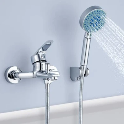 Afbeelding van Auralum Badkuiparmatuur met handdouche, klassieke badkuip, amaturen set 5 functies voor bad en badkamer