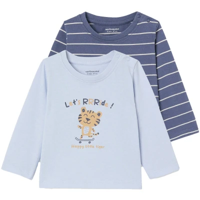 Afbeelding van Vertbaudet Set van 2 babyshirts met lange mouwen