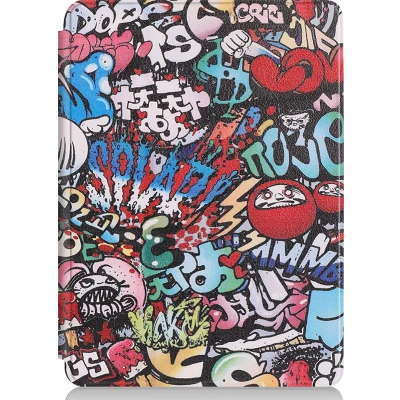 Afbeelding van Case2go Tablet Hoes geschikt voor de Microsoft Surface Go 3 Tri Fold Book Case Graffiti