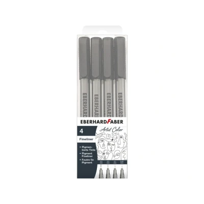 Afbeelding van Eberhard Faber fineliners zwart 4 stuks 0.05/0.1/0.3/0.5mm EF 558104