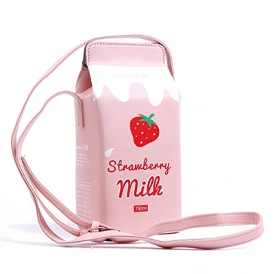 Afbeelding van meisjes portemonnee schattige melkdoos tas kleine persoonlijkheid mini schoudertas handtassen, roze