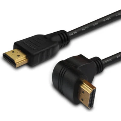 Afbeelding van SAVIO CL 108 Kabel HDMI v2.0, 1,5m, hoek aansluiting, 90 graden, vergulde stekkers, high speed, ethernet/3D