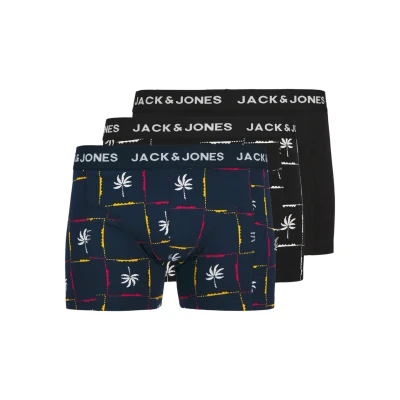 Afbeelding van Jack &amp; Jones Boxershorts Jacpalm Trunks 3 pack Black / Navy