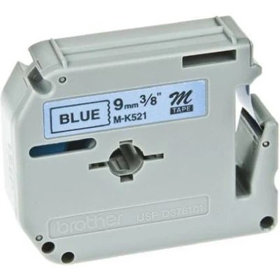 Afbeelding van Brother M K521 Tape Zwart op blauw (9 mm)