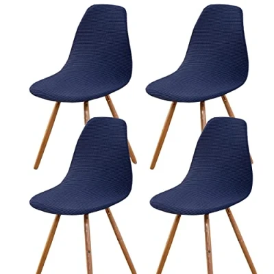 Afbeelding van Meigeh stoelhoezen, Scandinavische stretch Shell eetkamerstoelhoezen, 4 stuks, marineblauw