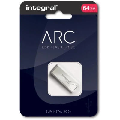 Afbeelding van Integral Arc Usb stick 2.0, 64 Gb, Zilver