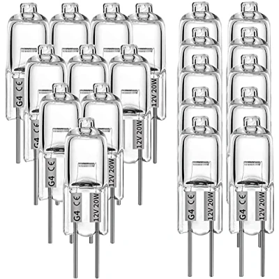 Afbeelding van 20 Stuks G4 Halogeenlampen, 20W 12V Halogeenlampen 2 Pins Heldere Lamp, voor Fornuisverlichting, Signaallichten, Baan