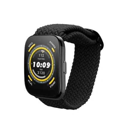 Afbeelding van kwmobile nylon bandje voor smartwatch geschikt Amazfit Bip 5 Unity / GTR 4 14 22 cm Polsbandje in zwart