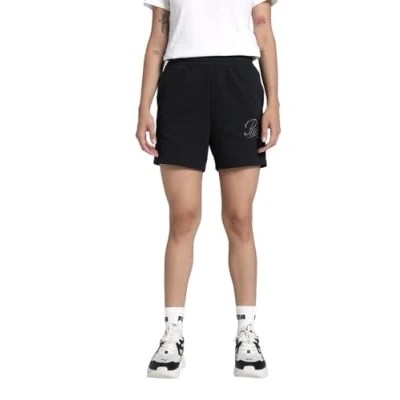 Afbeelding van Puma ESS Script Hochgeschnittene Shorts, Dames, Maat: XL, Black