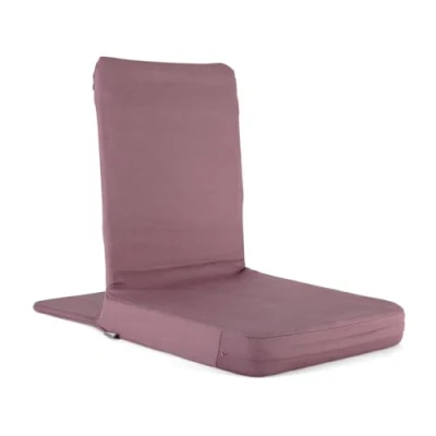 Afbeelding van Bodhi Mandir vloerstoel XL, meditatiestoel met dik zitkussen, comfortabele gevoerde rugleuning, wasbare overtrek, ideaal voor vrije tijd, yoga en meditatie (Dusty Purple)