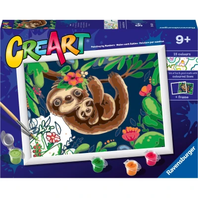 Afbeelding van Ravensburger CreArt Schilderen op Nummer Schattige Luiaards