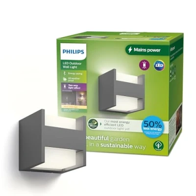Afbeelding van Philips Arbour 8720169263857 LED buitenlamp (wand) 3.8 W Antraciet
