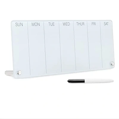 Afbeelding van Navaris Whiteboard Weekplanner met dagen van de week Staand memobord marker Voor op tafel of bureau