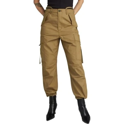 Afbeelding van G Star Cropped Drawcord Cargobroek, Dames, Maat: 24, Dk fawn