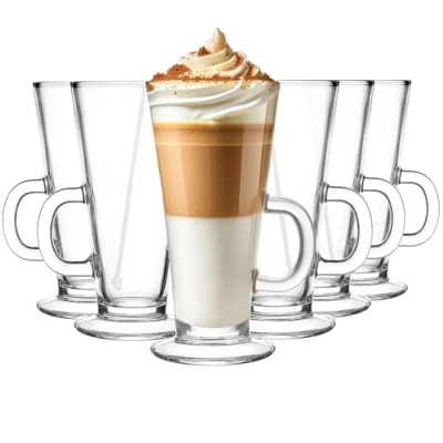 Afbeelding van Glasmark Krosno Glazen Set 0,25 liter Koffieglazen Theeglazen Koffie Thee Glas Latte Macchiato Drinkglazen Waterglazen Vaatwasserbestendig Kleine 6 X 250 Ml