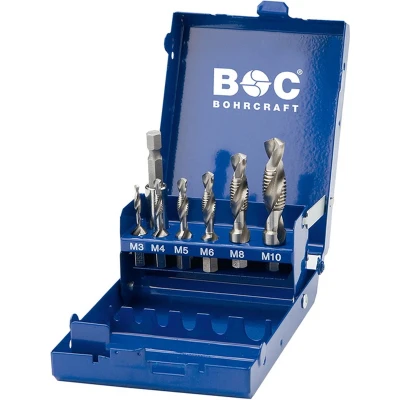 Afbeelding van Bohrcraft combi boor tapset M3 t/m M10 met magnetische bithouder 7 delig