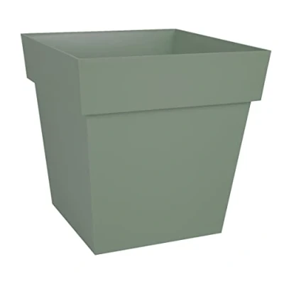 Afbeelding van Bloempot Toscane vierkant kunststof groen L39 x B39 H39 cm Plantenpotten