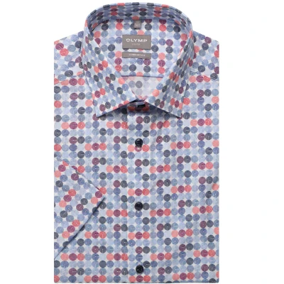 Afbeelding van OLYMP Luxor Comfort Fit Overhemd Korte mouw blauw/oranje