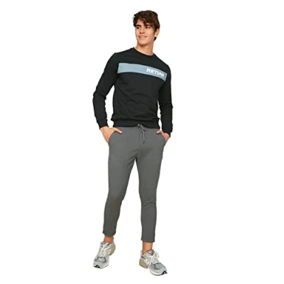 Afbeelding van Trendyol Marineblauwe Elastische Taille Slim Fit Dubbele Pijp Stoffen Broek Tmnaw21Pl0107