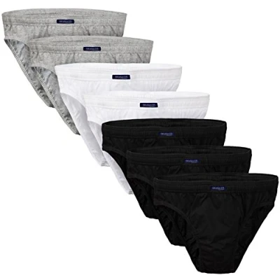 Afbeelding van BRUBAKER 7 Pack Herenslip Katoen Mix 3x Zwart / 2x Wit Grijs Maat M