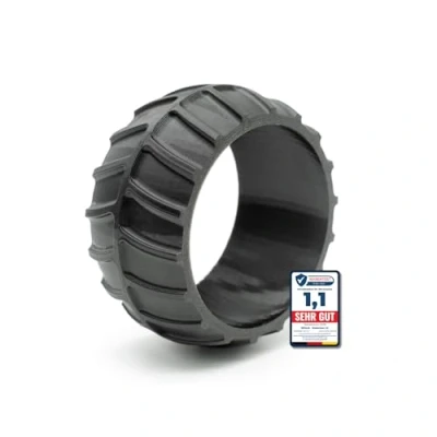 Afbeelding van 3DHerb Wielbescherming XL voor Worx Landroid voorwiel profiel verhoging bekleding M500 M700 S300 M1000 ook Plus modellen, LandXcape LX790 en nog veel meer. Robuust tuning tractieverbetering