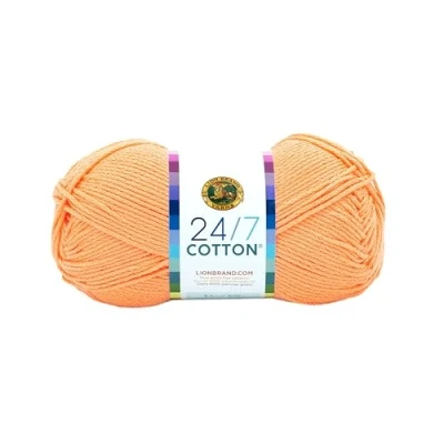 Afbeelding van Lion Brand Yarn Bedrijf 761 132 24/7 Katoenen Garen, Creamsicle, One Size