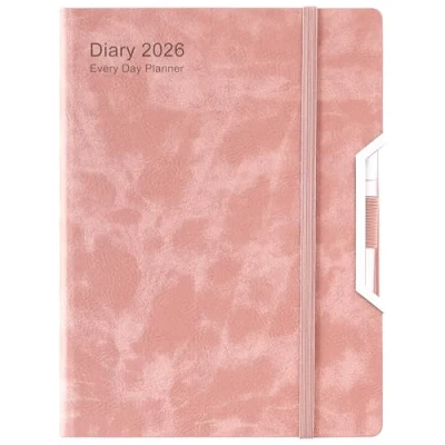 Afbeelding van Academisch dagboek 2026, 2026 dag per pagina, hardcover georganiseerd van januari tot december Agenda A5 dagelijkse maandelijkse planner met tabbladen, binnenvak, pen