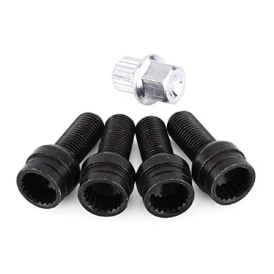 Afbeelding van Antidiefstalbout M14x1.5, Qiilu Wielbouten, Moeren &amp; Klinknagels, Veiligheidsschroeven Wielbouten Borgmoeren 4+1 M14*1.5MM