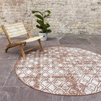 Afbeelding van Eva Interior Buitenkleed Rond Frost Roest dubbelzijdig 200cm