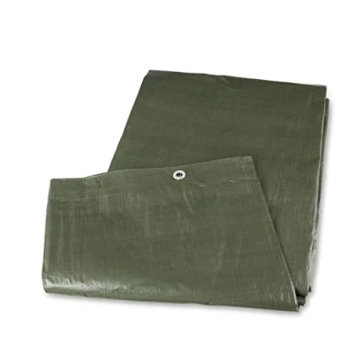 Afbeelding van Mivos Universeel afdekzeil, 3 x 5 m, groen, 90 g/m², schimmelbestendig, beschermend zeil voor auto, tuinmeubelen, boot, waterdicht tuinzeil met aluminium ogen, PP PE multifunctioneel