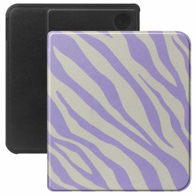 Afbeelding van Selencia Ereader Cover / Hoesje Geschikt voor Kobo Libra Colour Vivid E reader bookcase Zebra Light Lilac
