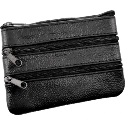 Afbeelding van Sleuteletui Portemonnee Dames Zwart Leren Autosleutel Etui Unisex Sleuteltasje Heren