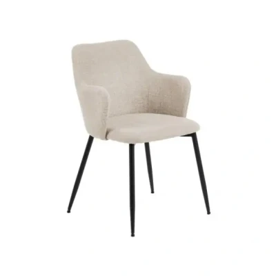 Afbeelding van 2 x Ilora eetkamerstoel met armleuningen beige.