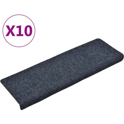 Afbeelding van vidaXL Trapmatten 10 st 65x21x4 cm naaldvilt antracietkleurig