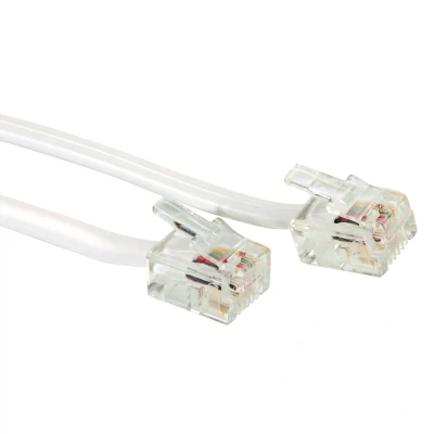 Afbeelding van RJ12 platte kabel 6P4C, grijs, 15 m