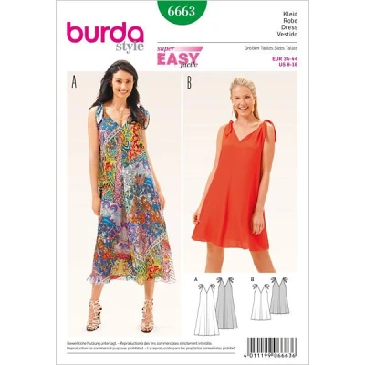 Afbeelding van Burda b6663 Jurk Naaipatroon Papier 19 x 13 1 cm Wit