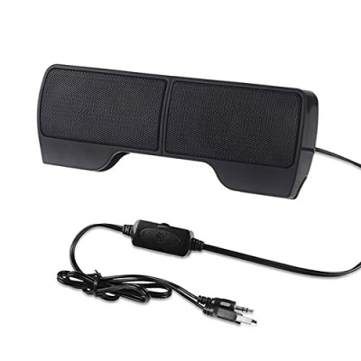 Afbeelding van Bolwins P01CS Mini pc luidspreker, draagbare 6 W stereoluidspreker met 3,5 mm jack, 2 x 3 W, ideaal voor tablet, laptop, smartphone en pc, compact multimedia geluid onderweg