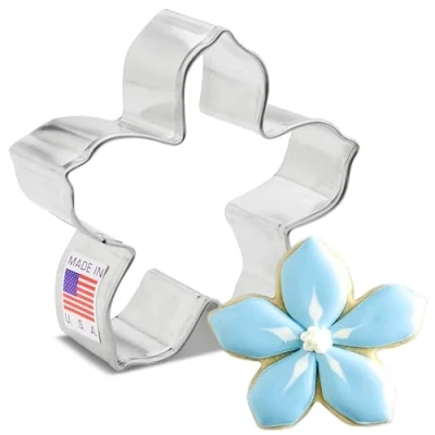 Afbeelding van Vergeet mij nietje bloem (uit de kluis) koekjessnijder, 7 cm Made in USA door Ann Clark