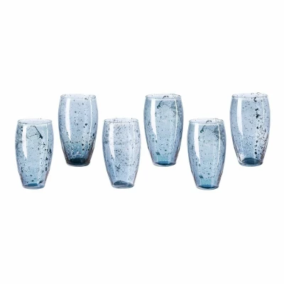 Afbeelding van LOBERON Glas set van 6 Kampala blauw/grijs