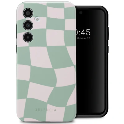 Afbeelding van Samsung Galaxy A35 Hoesje Kunststof Selencia Backcover/Hardcase Groovy Sage Green Telefoonhoesje