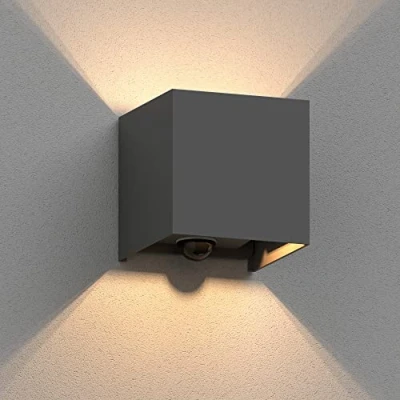 Afbeelding van ledscom.de wandlamp CUBEL voor buiten, IP65, up/downlight, bewegingsmelder, antraciet mat, hoekig, 1x G9 max. 10W, up en downlight, buitenlamp, wandlamp, wandverlichting