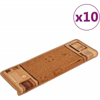 Afbeelding van vidaXL Trapmatten zelfklevend 10 st 65x21x4 cm beige