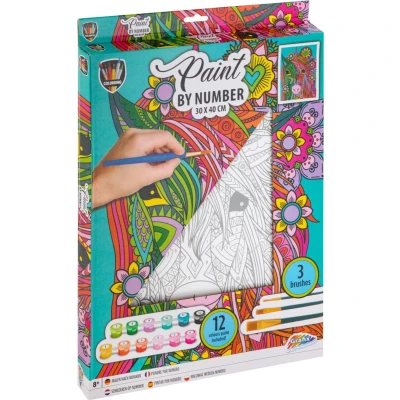 Afbeelding van Grafix Schilderen Op Nummer Unicorn Canvas 30X40 Cm