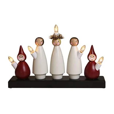 Afbeelding van Star Trading sierlamp &#039;Luciakör&#039;, hout, rood wit