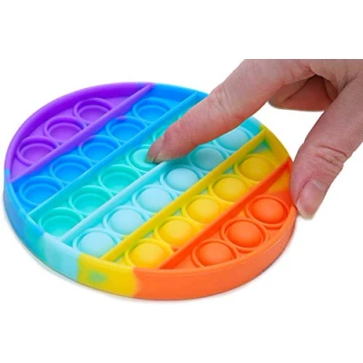 Afbeelding van Toyland® Rainbow Color Push Bubble Pop Sensory Fidget Toy (rond)