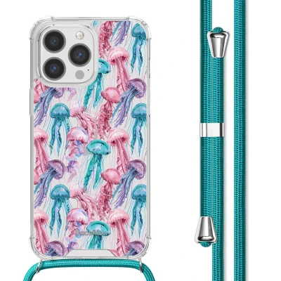 Afbeelding van Apple iPhone 13 Pro Max Hoesje Kunststof iMoshion Softcase/Koordhoesje/Backcover Jellyfish Watercolor Telefoonhoesje