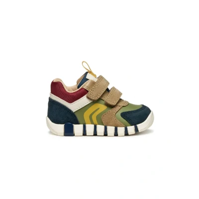 Afbeelding van Geox Iupidoo Sneakers laag voor kinderen, Maat: 18, Navy pistachio Leer/ synthetisch