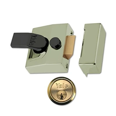 Afbeelding van Yale B 85 BLX PB 40 Deadlocking Nightgrendel, mm achterkant, messing afwerking, hoge beveiliging, met automatische impasse